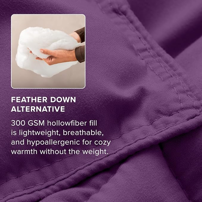 Bare Home Comforter Set - 1800 Ultra Soft (Twin/Twin XL, Plum) | All-Season, Breathable, Hypoallergenic, Premium 1800, Warm, Cozy