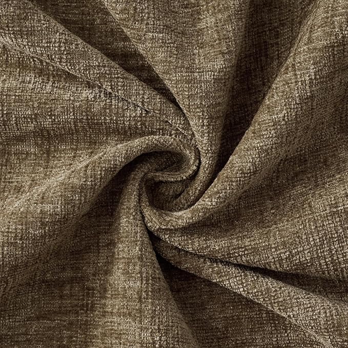 MIULEE Soft Chenille Fall Throw Pillow Covers Coffee 20x20 Inch Pack of 2 | Modern Fall Home Decor, Classic Decorative Pillows, Solid Dyed Cases, Boho Couch Cushion Covers for Sofa Bed Living Room