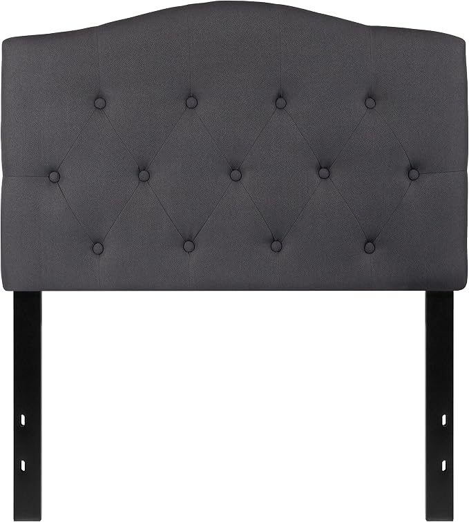 Flash Furniture Twin Tufted Fabric Headboard, Dark Gray | Adjustable Height, Easy Install, Bedroom Decor