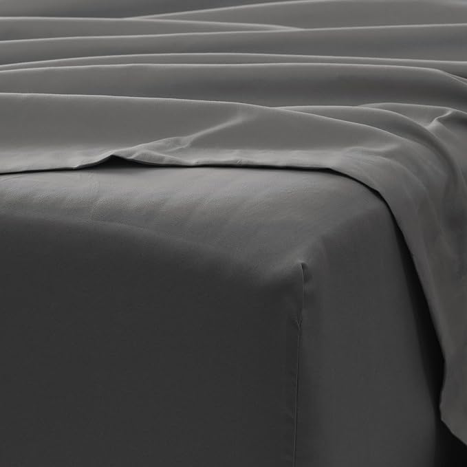 Linen Market Brushed Microfiber Full Sheet Set 4 Piece – Oeko-TEX Certified Ultra Soft & Wrinkle-Free - 16" Deep Pocket Sheets - Easy Care Full Size - Gray