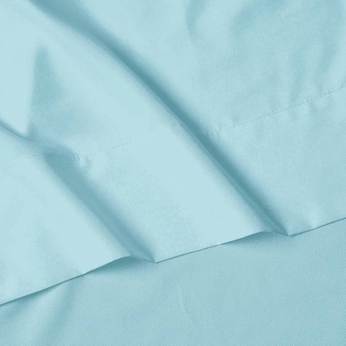 Elegant Comfort Luxury 1500 Premium Hotel Quality Microfiber 4-Piece Sheet Set - Wrinkle Resistant, All Around Elastic Fitted Sheet, Deep Pocket up to 16", RV Short Queen, Aqua