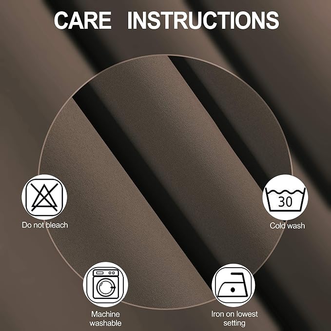 Blackout Curtains 66 x 84 inch/Chocolate Brown Curtains Set of 2 Panels/Thermal Insulated Room Darkening Bedroom Curtains
