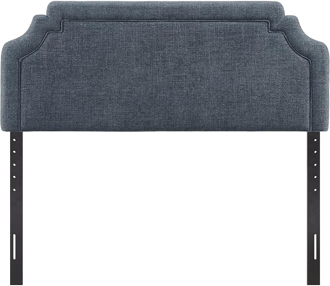 Modway Magnolia King Size Upholstered Fabric Headboard in Slate Blue - Padded Cushioned Headboard with Woven Heathered Upholstery and Adjustable Mounting Positions
