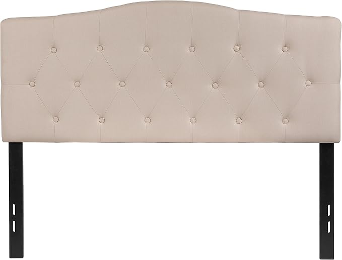 Flash Furniture Full Tufted Fabric Headboard, Beige | Adjustable Height, Easy Install, Bedroom Decor
