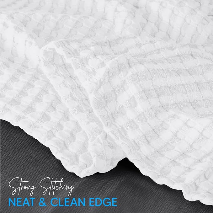 Utopia Bedding 100% Cotton Waffle Blanket Queen Size White, 90x90 Inch | Lightweight Breathable Cozy Summer Bed Blanket Home Decor Gift for Women and Men