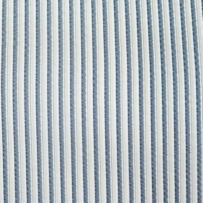 Striped Comforter Set Queen Denim Blue Soft Luxury Washed Microfiber Jacquard 3 Pieces Bedding Set, White Denim Blue Vertical Ticking Stripes Comforter with 2 Pillowcases Breathable Durable Comfy