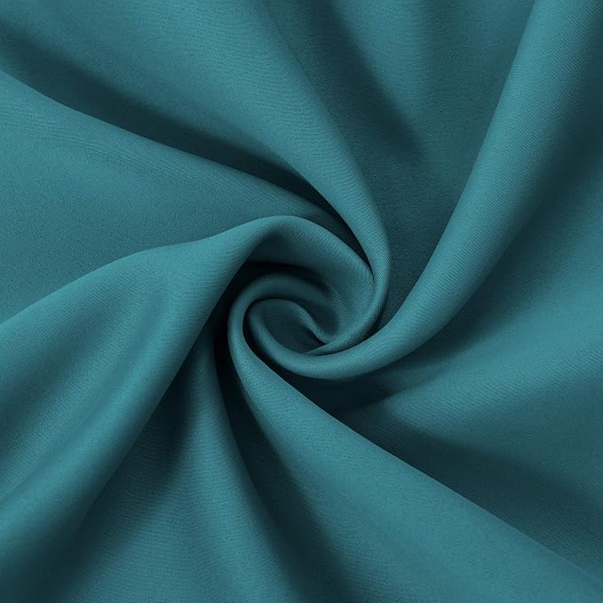 Sea Teal Thermal Blackout Curtains/42 x 84 Inch/Set of 2 Panels Room Darkening Curtains for Bedroom