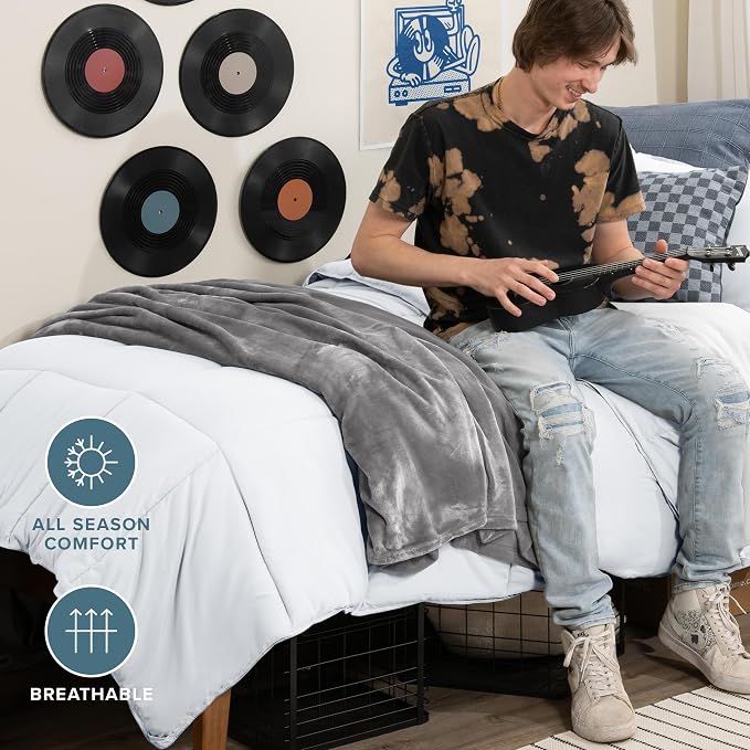 Bare Home Comforter Set - 1800 Ultra Soft (Twin/Twin XL, White) | All-Season, Breathable, Hypoallergenic, Premium 1800, Warm, Cozy