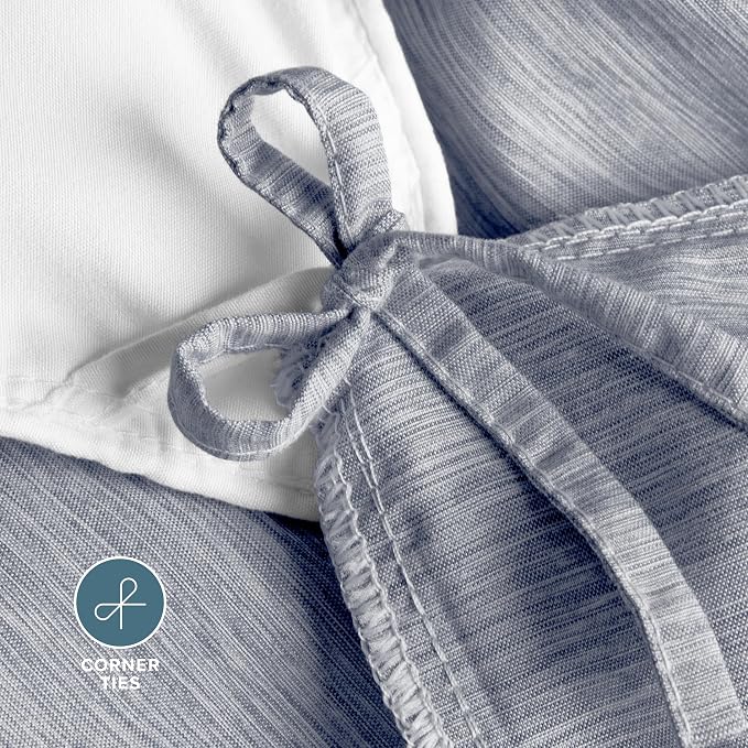 Bare Home Duvet Cover Set 1800 Ultra-Soft (Queen, Heathered Midnight Blue) | Lightweight, Cooling, Breathable, Premium 1800 Ultra-Soft, All-Season