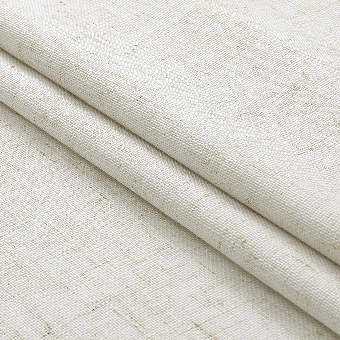 WEST LAKE Natural Linen Blend Bailey Pinch Pleated Blackout Curtains with Liners 90 Inches Long,Netural Farmhouse Thermal Insulating Drape,Back Tab Window Treatment for Bedroom Living Room,40"Wx90"Lx2 | Netural Farmhouse Thermal Insulating Drape,Back T...