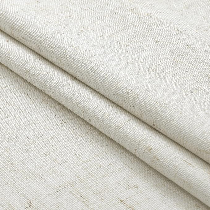 WEST LAKE Extra Long 9 ft Bailey Linen Pinch Pleat Full Blackout Curtains | 108 Inches Length Natural Pinch Pleated Panels with Back Tabs,Rustic Window Treatment Bedroom Living Room,40"Wx108"Lx2