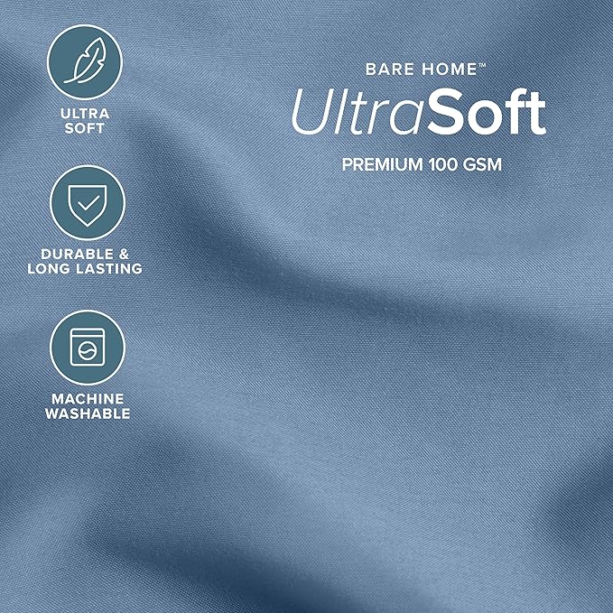 Bare Home Comforter Set - 1800 Ultra Soft (California King, Coronet Blue) | All-Season, Breathable, Hypoallergenic, Premium 1800, Warm, Cozy
