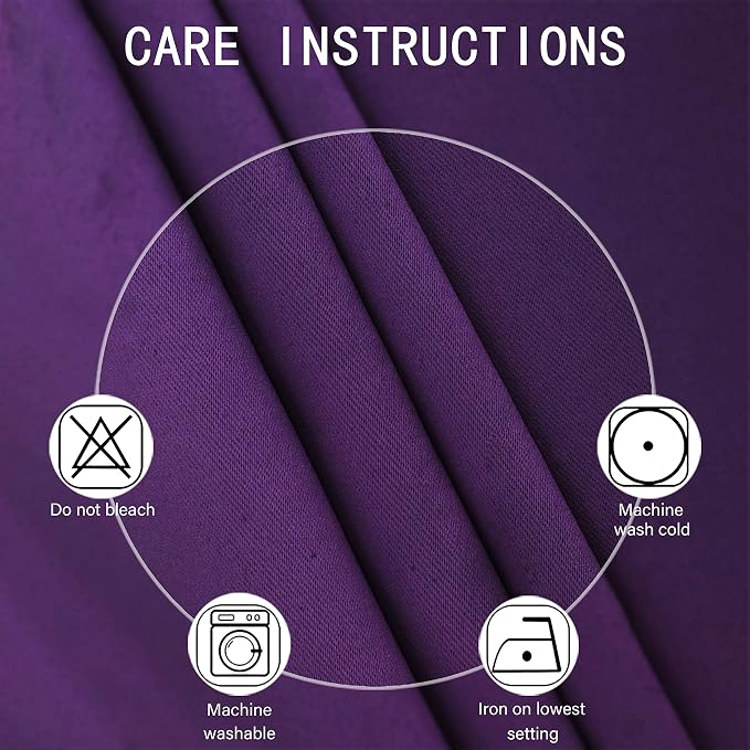 Blackout Curtains 66 x 84 inch/Purple Curtains Set of 2 Panels/Thermal Insulated Room Darkening Bedroom Curtains