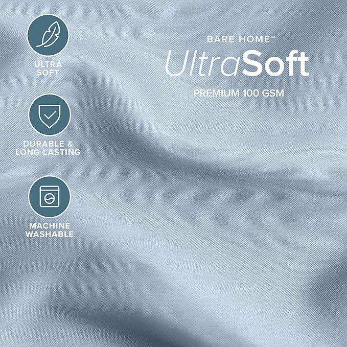 Bare Home Comforter Set - Cal King Size - Ultra-Soft - Goose Down Alternative - Premium 1800 Series - All Season Warmth (Cal King, Dusty Blue)