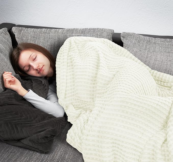 Utopia Bedding 100% Cotton Waffle Blanket King Size Ivory, 90x108 Inch | Lightweight Breathable Cozy Summer Bed Blanket Home Decor Gift for Women and Men