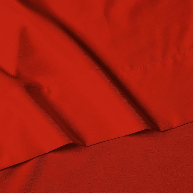 Elegant Comfort Luxury Soft 1500 Premier Egyptian 4-Piece Premium Hotel Quality Wrinkle Resistant Coziest Bedding Set, All Around Elastic Fitted Sheet, Deep Pocket up to 16inch, Queen, Red