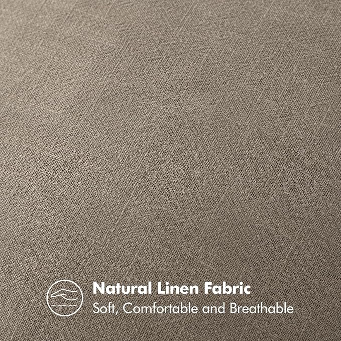 MIULEE Decorative Linen Pillow Covers 20x20 Inch Tan Taupe | Boho Farmhouse Neutral Couch Throw Pillows for Bed, Pack of 2 Accent Modern Pillowcases, Sofa Livingroom Home Decor