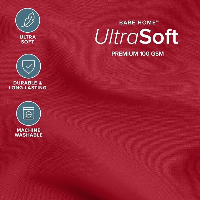 Bare Home Comforter Set - 1800 Ultra Soft (Twin/Twin XL, Red) | All-Season, Breathable, Hypoallergenic, Premium 1800, Warm, Cozy