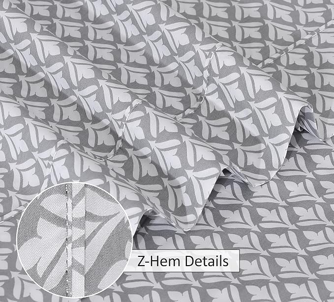 RUVANTI 100% Cotton Percale Sheets Full Size, Idiomatic Expression | Crisp Cooling, Deep Pocket 16", Soft Breathable & Durable, Hotel-Style, 4 Piece Set