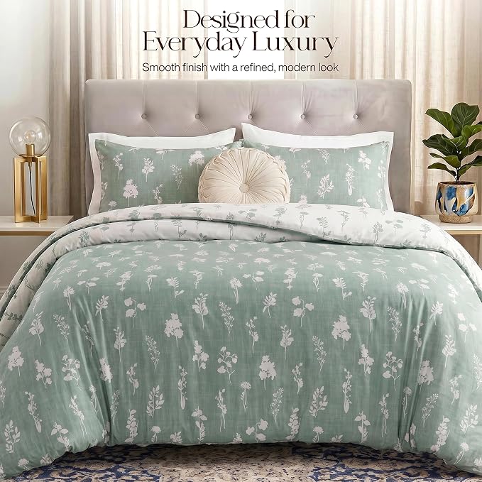 Utopia Bedding 3 Pc Queen Comforter Set, Printed Comforter, Meadow Mist | Comforter Set Includes Comforter (88x88) Inches, 2 Shams (20x26) Inches. Soft Microfiber Down Alternative, Machine Washable.