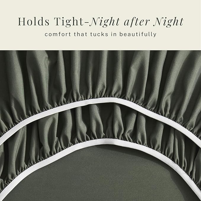 Hearth & Harbor Bed Sheets, Luxury Soft 6 Piece Bed Sheet Set Extra Deep Pocket Fitted Sheets Fits Mattress up to 21", Double Brushed Bedding Sheets & Pillowcases,