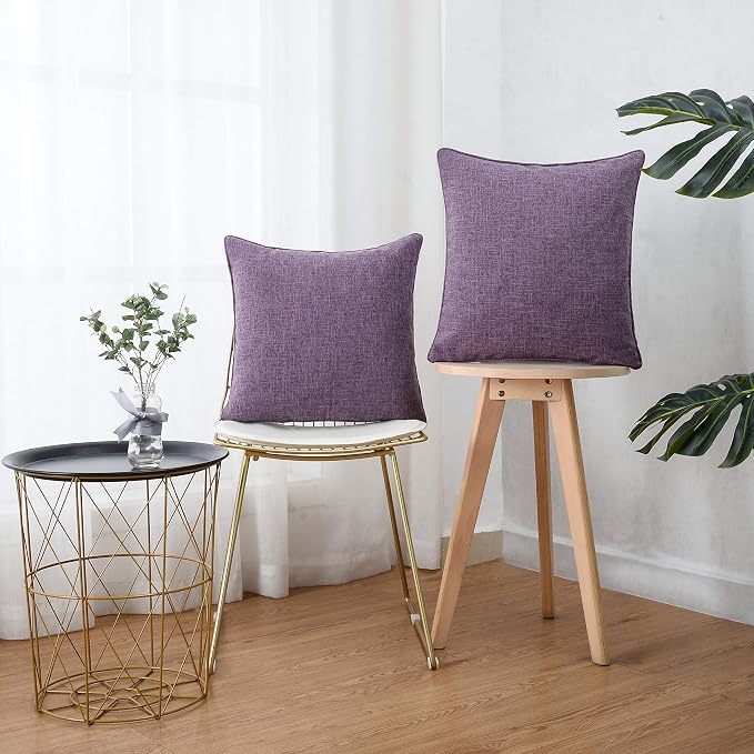 HPUK Throw Pillow Covers 18x18, Set of 2, Lavender Mist Couch Pillow Covers | Polyester fabric, solid-color design, hidden zippers, machine washable, for sofas and beds, inserts not included