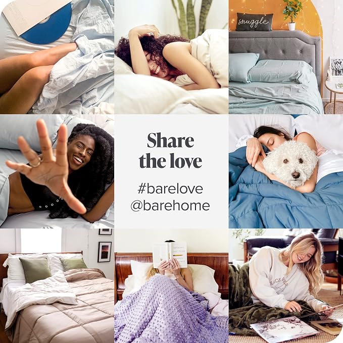 Bare Home Duvet Cover Set (Full, Stripe - Heathered Charcoal) | 1800 Ultra-Soft, Lightweight, Cooling, Breathable, Premium, All-Season