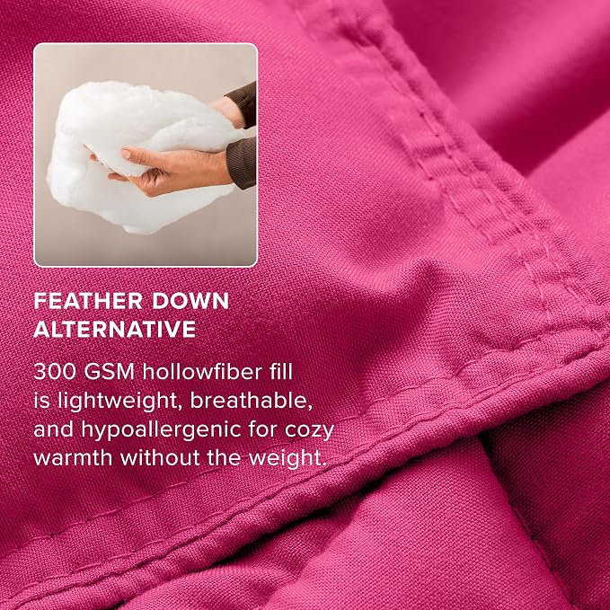 Bare Home Comforter Set - 1800 Ultra Soft (Twin/Twin XL, Pink) | All-Season, Breathable, Hypoallergenic, Premium 1800, Warm, Cozy