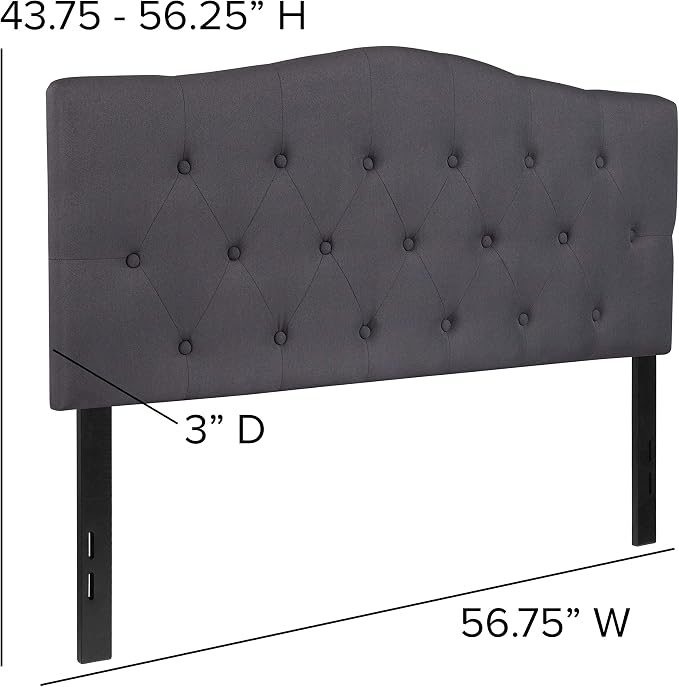 Flash Furniture Full Tufted Fabric Headboard, Dark Gray | Adjustable Height, Easy Install, Bedroom Decor