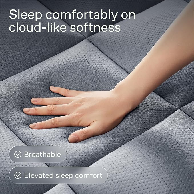 Niagara Sleep Solution Ultra Soft & Cooling Mattress Topper - Twin XL Size | Rayon Derived from Bamboo, Pillow Top Mattress Pad, 20" Deep Pocket, Back Pain Relief, Perfect for Hot Sleepers, Gray