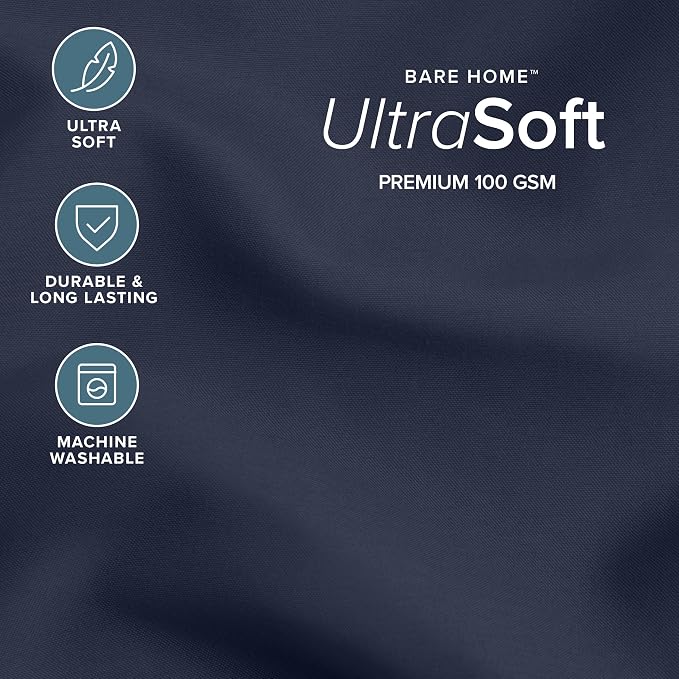 Bare Home Comforter Set (King/Cal King, Midnight Blue) | 1800 Ultra-Soft, All-Season, Breathable, Hypoallergenic, Premium 1800, Warm, Cozy