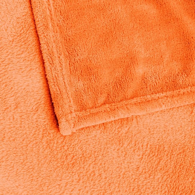 BEDELITE Fleece Blanket Soft Fall Twin Size Blanket Orange 60"x80" | Ultra Soft Fleece, Plush Microfiber, Lightweight Warmth, Fall Decor, Fade Resistant, Machine Washable, Couch Sofa Bed