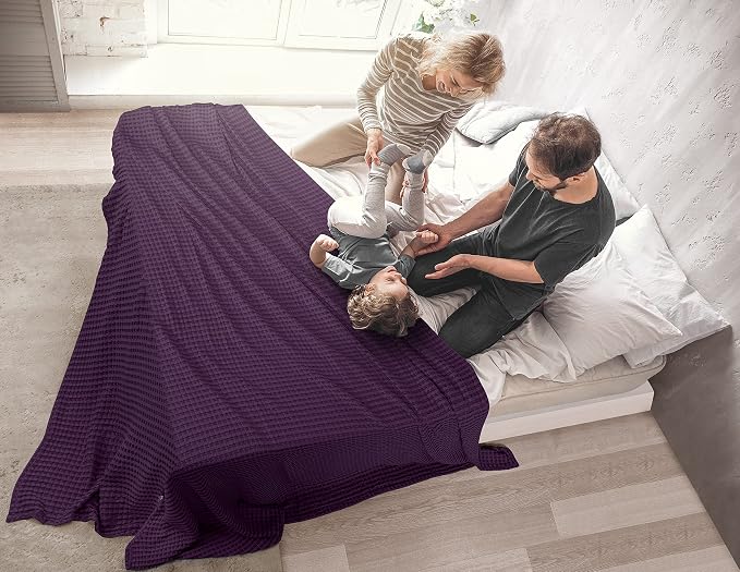 Utopia Bedding 100% Cotton Waffle Blanket Twin Size Plum, 90x72 Inch | Lightweight Breathable Cozy Summer Bed Blanket Home Decor Gift for Women and Men