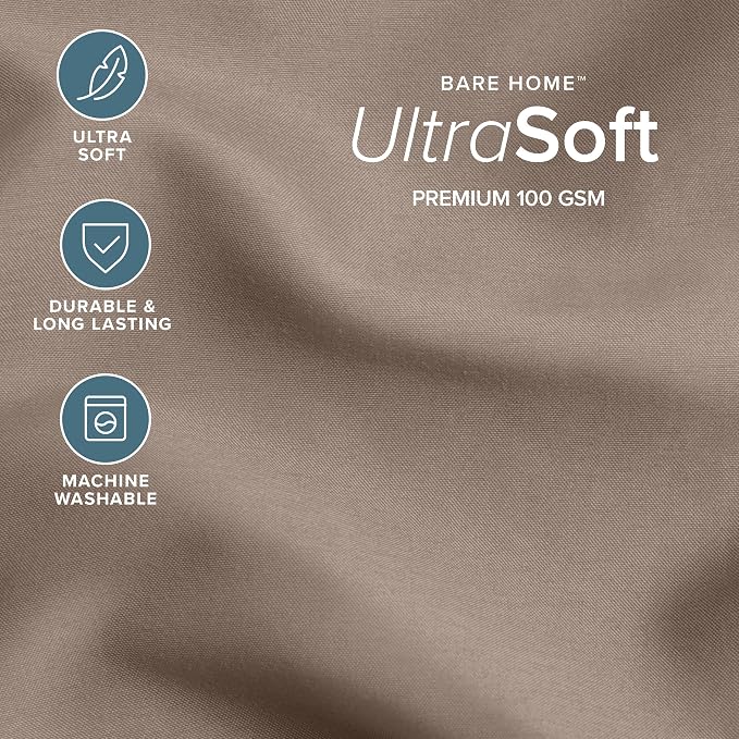 Bare Home Comforter Set - 1800 Ultra Soft (Twin/Twin XL, Taupe) | All-Season, Breathable, Hypoallergenic, Premium 1800, Warm, Cozy