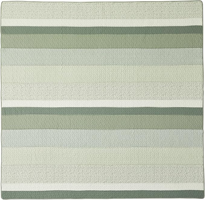 Chezmoi Collection Reed 3-Piece Chic Patchwork Striped Quilt Set - Green Floral Coverlet - Pre-Washed Cotton Lightweight Reversible Bedspread, Super King Size