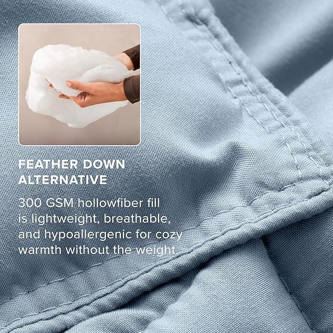 Bare Home Comforter Set - Cal King Size - Ultra-Soft - Goose Down Alternative - Premium 1800 Series - All Season Warmth (Cal King, Dusty Blue)