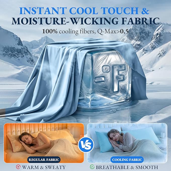 ELNIDO QUEEN Cooling Body Pillow Insert with Cover – Breathable Long Body Pillow for Side Sleepers, Soft Support Bed Pillow for Adults, 20x54 Inches Blue