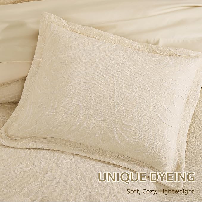 Monbix King Size Comforter Set 7 Pieces Birch Marble Bed in a Bag | Lightweight All Season Bedding Sets with Comforter, Sheets, Pillowcases & Shams