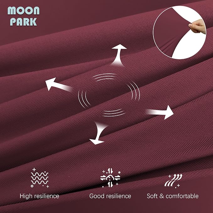 MOON PARK Pregnancy Pillows for Sleeping - U Shaped Full Body Maternity Pillow with Removable Cover - Support for Back, Legs, Belly, Hips - 57 Inch - Burgundy - Cooling Cover