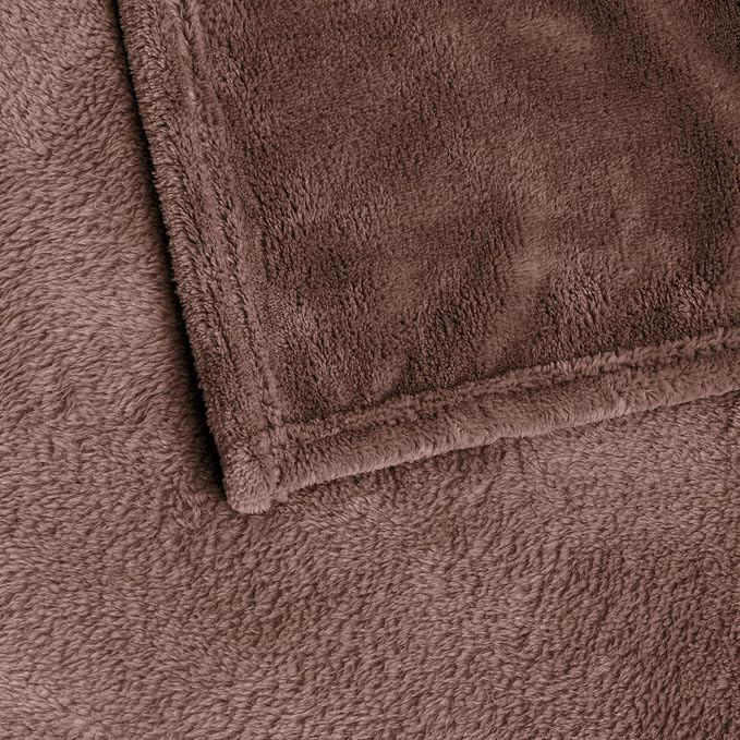 BEDELITE Fleece Blanket Soft Plush Queen Size Bed Blanket Brown 90"x90" | Ultra Soft Fleece, Plush Microfiber, Lightweight Warmth, All Season Comfort, Fade Resistant, Machine Washable,Perfect for Bed