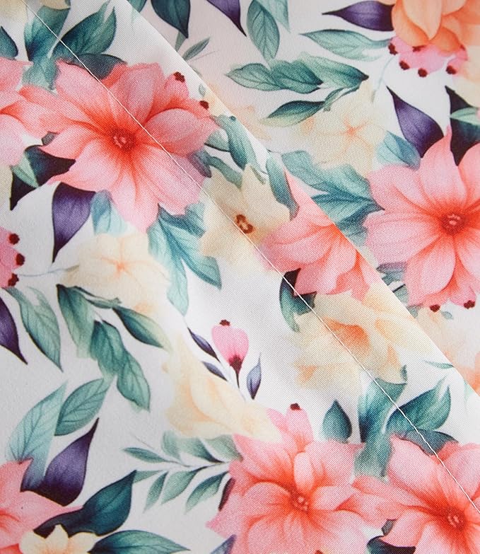 Duvet Cover Full Size - Floral Duvet Cover - 3 Piece - Blush Bouquet | Soft Floral Duvet Cover 80 x 90 with 2 Pillow Shams, Zipper Closures & Ties, Floral Bedding for Women, Men, Kids & Teens
