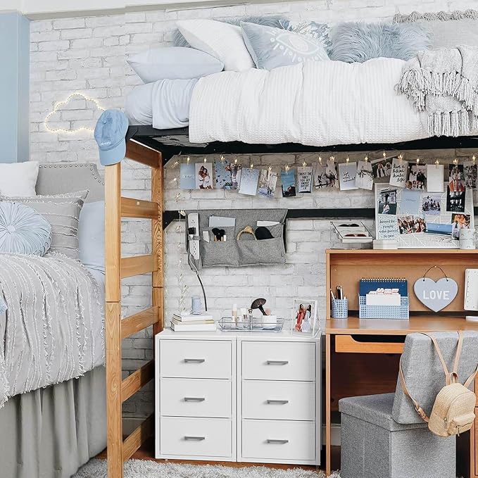 BOLUO Closet Drawers White Fabric 3 Drawer Small Dresser for Closet Organizers and Storage Bedroom Dorm Modern