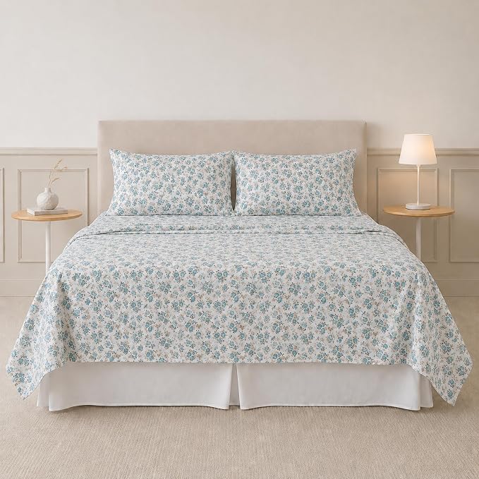Modern Threads Printed 4-Piece Extra Soft Bedding Sheets & Pillowcase Set, Deep Pocket up to 16 inch Mattress Forever Roses Cal King