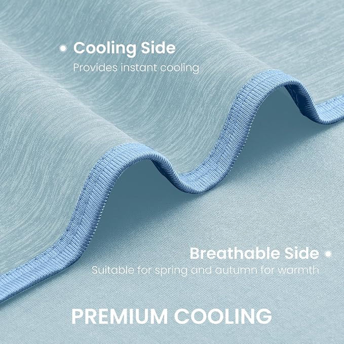 Topcee Cooling Blanket Queen Size 90"x90" for Hot Sleepers Summer Blanket | Absorbs Heat Cold Summer Blanket for Night Sweats & Menopause Q-Max>0.5 Lightweight Breathable Soft Double-Side Cooling