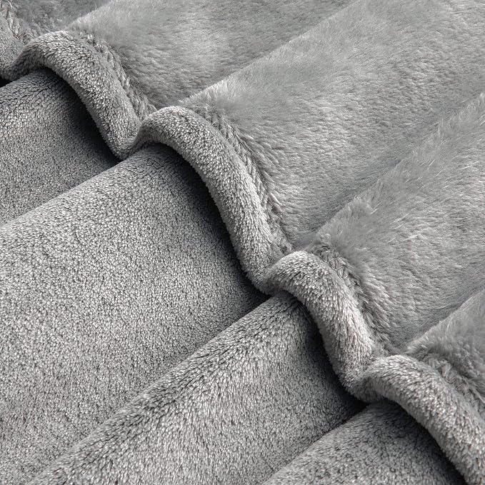 BEDELITE Fleece Blanket Soft Plush Oversized Bed Blanket Grey 120"x120" | Ultra Soft Plush Fleece, Lightweight Warmth, All Season Comfort, Fade Resistant, Machine Washable, Perfect for Sharing