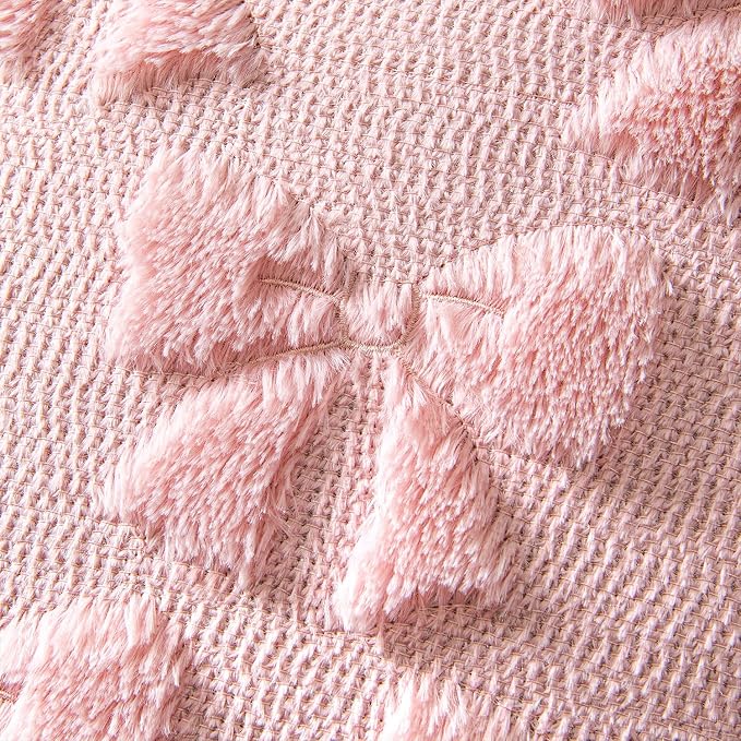 MIULEE Pink Bow Pillow Covers Coquette Room Decor 24x24 Euro | Aesthetic Decorative Cute Girl,Set of 2 Cushion Covers,Soft Plush Faux Pillowcases,Preppy Room Decor Bedroom Couch