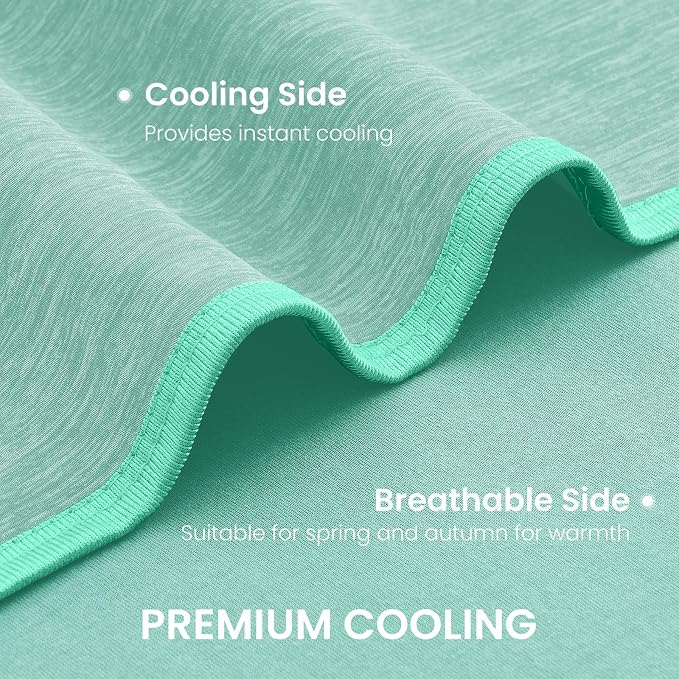 Topcee Cooling Blanket Queen Size 90"x90" for Hot Sleepers Summer Blanket | Absorbs Heat Cold Summer Blanket for Night Sweats & Menopause Q-Max>0.5 Lightweight Breathable Soft Double-Side Cooling