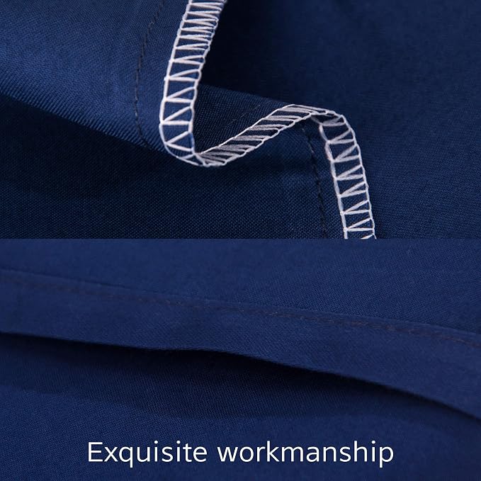 NTBAY King Egyptian Cotton Sateen Pillowcases, Set of 2, Navy Blue | 500 Thread Count Egyptian Cotton Sateen with Envelope Closure, 2 Pack 20 x 36 Inch Pillowcases, Insert Not Included