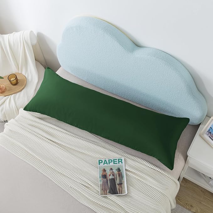 Ubauba Memory Foam Body Pillow with Cover, Full Large Body Pillows Insert for Adults with Envelope Closure Pillowcase, Firm & Fluffy Long Bed Pillows for Sleeping (20x54 inch, Green)