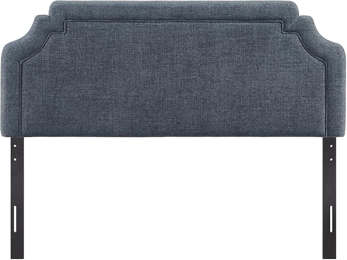 Modway Magnolia King Size Upholstered Fabric Headboard in Slate Blue - Padded Cushioned Headboard with Woven Heathered Upholstery and Adjustable Mounting Positions